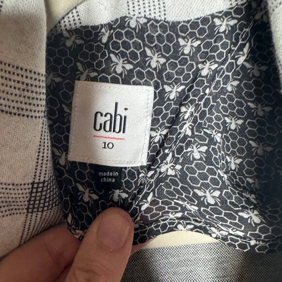 Cabi Blazer Jacket Womens 10 Plaid Valentina Button Pointe Knit Career Gray Knit - Picture 2 of 3